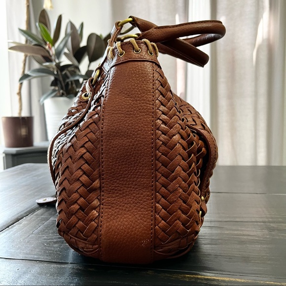 Cole Haan Village Weave Cognac Brown Hobo Bag - Picture 4 of 16